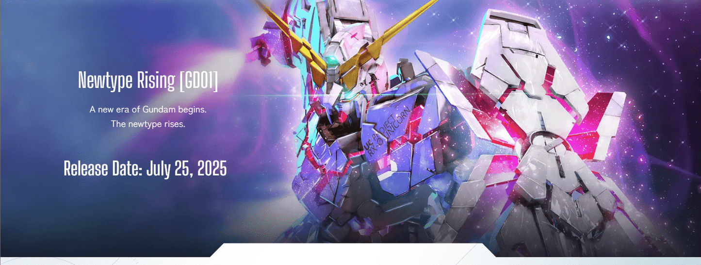 Gundam Card Game: Newtype Rising [GD01] Booster Display